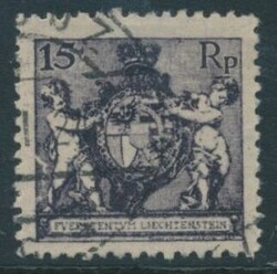 Mi 52 III  1921, 15 Rappen, gez. 12 1/2 mit seltenen Plattenfehler ...