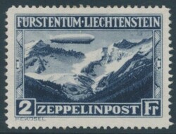 Mi 115 I  1931, Zeppelin 2 Franken mit Plattenfehler "Farbfleck ...