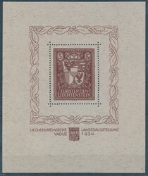 Mi Block 1  1934, Vaduz-Block, tadellos postfrisch, Attest Reinhardt ...