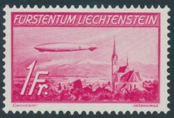 Mi 149 I  1936, Flugpost: 1 Fr rosakarmin mit Plattenfehler "roter ...
