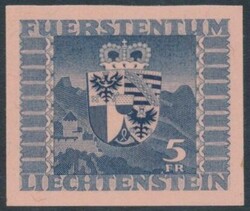Mi 243 Probedruck  1945, Wappen: ungezähnter Probedruck auf rosa ...