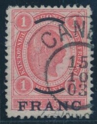 Kreta, 5 a  1903/04, Österr. Post auf Kreta: 1 Franc karminrosa mit ...