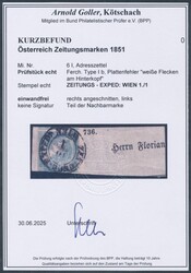 Plattenfehler  Zeitungsmarke "Blauer Merkur" in Type Ib mit ...