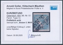 Blauer Merkur  Zeitungsmarke "Blauer Merkur" in Type I b mit ...