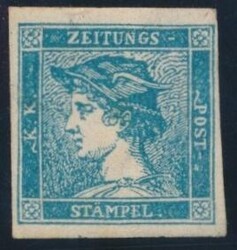 Blauer Merkur  Zeitungsmarke "Blauer Merkur" in Type IIIb, hellblau, ...