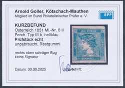 Blauer Merkur  Zeitungsmarke "Blauer Merkur" in Type IIIb, hellblau, ...