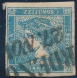Merkur mit Venetienstempel  Zeitungsmarke "Blauer Merkur" in Type ...