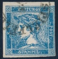 Blauer Merkur  Zeitungsmarke "Blauer Merkur" in Type IIIb mit ...