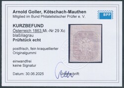 Zeitungsmarke, 29c Zeitungsmarke 1863, 1,05 Kreuzer blasslilagrau, ...