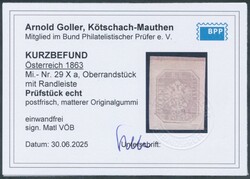 Zeitungsmarke, 29a Zeitungsmarke 1863, 1,05 Kreuzer graubraun vom ...