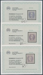 3 Zeitungsmarken 1867  Zeitungsmarken 1867: drei ungebrauchte Marken ...