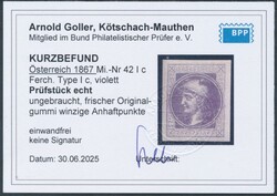 Type Ic, violett  Zeitungsmarke 1867: (1 Kreuzer) violett, grober ...