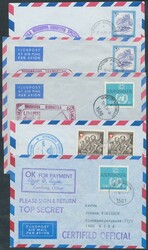 UN-Feldpostbriefe  UNO 1976/78, neun Luftpostbelege von ...