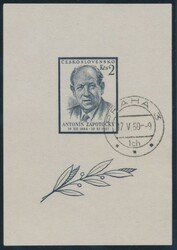 Block 17 II  1957, Zápotocky: Block in Type II, gestempelt. Michel ...