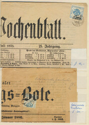 Lot Zeitungsstempelmarken  1833/90, Lot von 13 Zeitungsteilen und 44 ...
