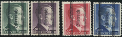 693-696  1945, Grazer Aushilfsausgabe: alle 4 Markwerte mit ...