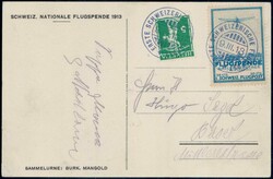 1913, Vorläufer Basel auf offizieller KarteAutomatically generated ...