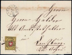 LANGENTHAL 1852, Rayon II, Type 30 B/RU Papierabart KARTONPAPIER, ...