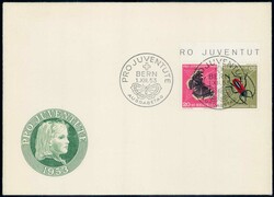 1953, PJ Kehrdruck auf illustriertem FDC ohne Adresse