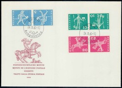1960, Kehrdruckserie (4) auf 2 FDCs