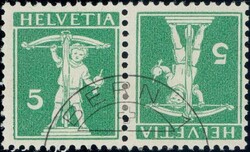 5+5c grün Type 2, signiert Zumstein