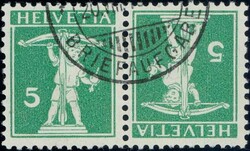 5+5c grün, Type 2, signiert Liniger