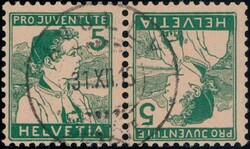 5+5c Pro Juventute mit Vollstempel AVULLY, Attest Berra