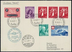 1939, 20c 3er-Streifen auf Flugpostbrief von ZürichAutomatically ...