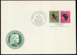 1953, PJ Kehrdruck auf FDC ohne Adresse, ET-Vollstempel