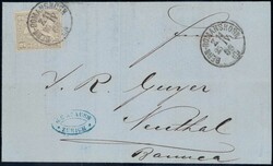 1866, 2c grau auf Drucksache mit Bahnpoststempel BERN-ROMANSHORN
