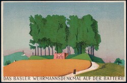 1925, Vignette auf offiz. Karte Basel-ZürichAutomatically generated ...