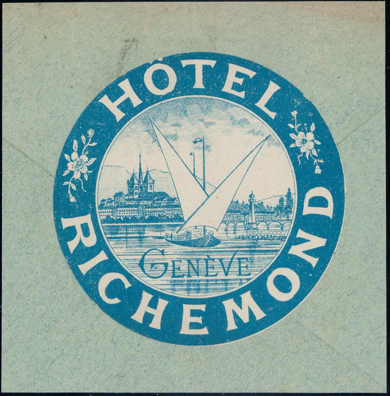 Genf Hotel Richemond 1890/95, WerbevignetteAutomatically generated ...