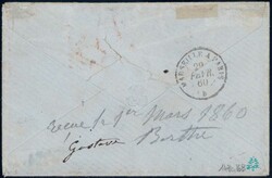 1860, 10c schwarzbraun + 40c karmin auf Schiffspostbrief via ...