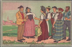 1914, Landi Bern, offiz. Karte mit Vignette, zusätzlich 5 lose ...