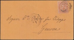 Tunisi 1883, 10c orange auf Brief nach Genova, 200.-