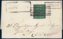 1852, 5c grün, vollrandig auf sauberem Brief, ...