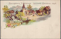 Landi Genf 1896, 2 Sonderkarten, Briefstück + 2 ...