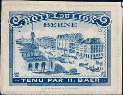 Bern Hotel du Lion, Werbevignette auf Briefstück, oben ...