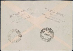 1939, Erstflug Rom-Rio de Janeiro, AK-Stempel rückseitig
