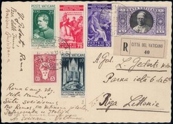 1935/39, 5 saubere Belege + eine Paket-Karte, teils bessere ...