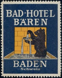 Baden Bad-Hotel Bären 1904, 25c blau auf illustr. Umschlag nach ...