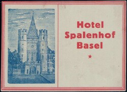 Basel Hotel Spalenhof ca. 1880/85, Koffer-Vignette