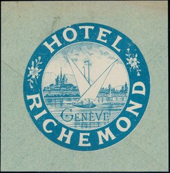 Genf Hotel Richemond 1890/95, WerbevignetteAutomatically generated ...
