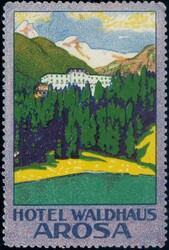 Arosa Hotel Waldhaus 1905, Werbekarte + VignetteAutomatically ...
