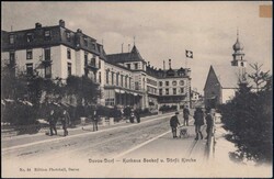 Davos-Dorf Sanatorium Kurhaus Seehof 1904, Vignette + Ansichtskarte