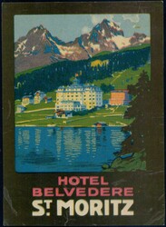 St. Moritz Hotel Belvedere 1915, Koffer-VignetteAutomatically ...