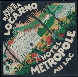 Locarno Hotel Metropole 1915, Koffer-VignetteAutomatically generated ...