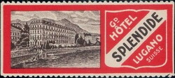 Lugano Grand-Hotel Splendide, Vignette + Postkarte