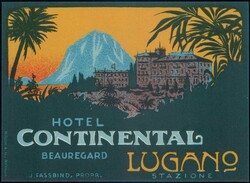 Lugano Hotel Continental 1915, Koffer-VignetteAutomatically generated ...