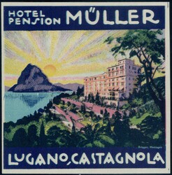 Lugano Hotel Müller, Koffer-Vignette